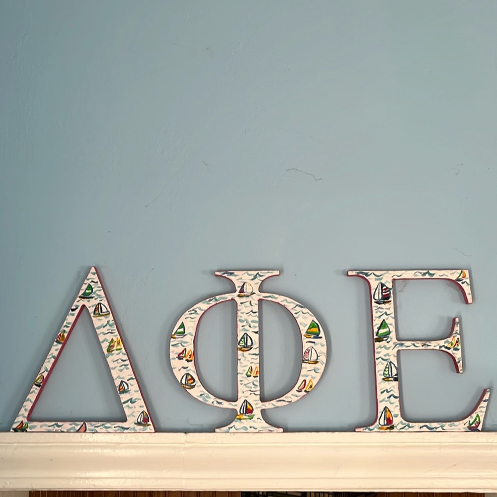 Hand painted sorority letters